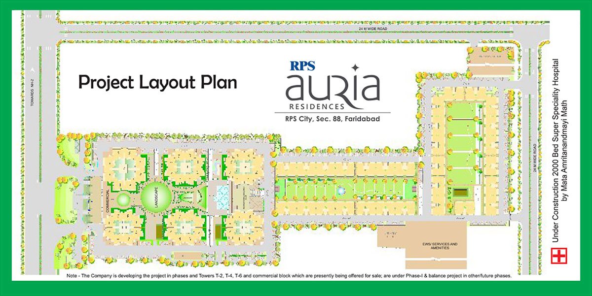 RPS Auria Residences Faridabad Project Layout Plan